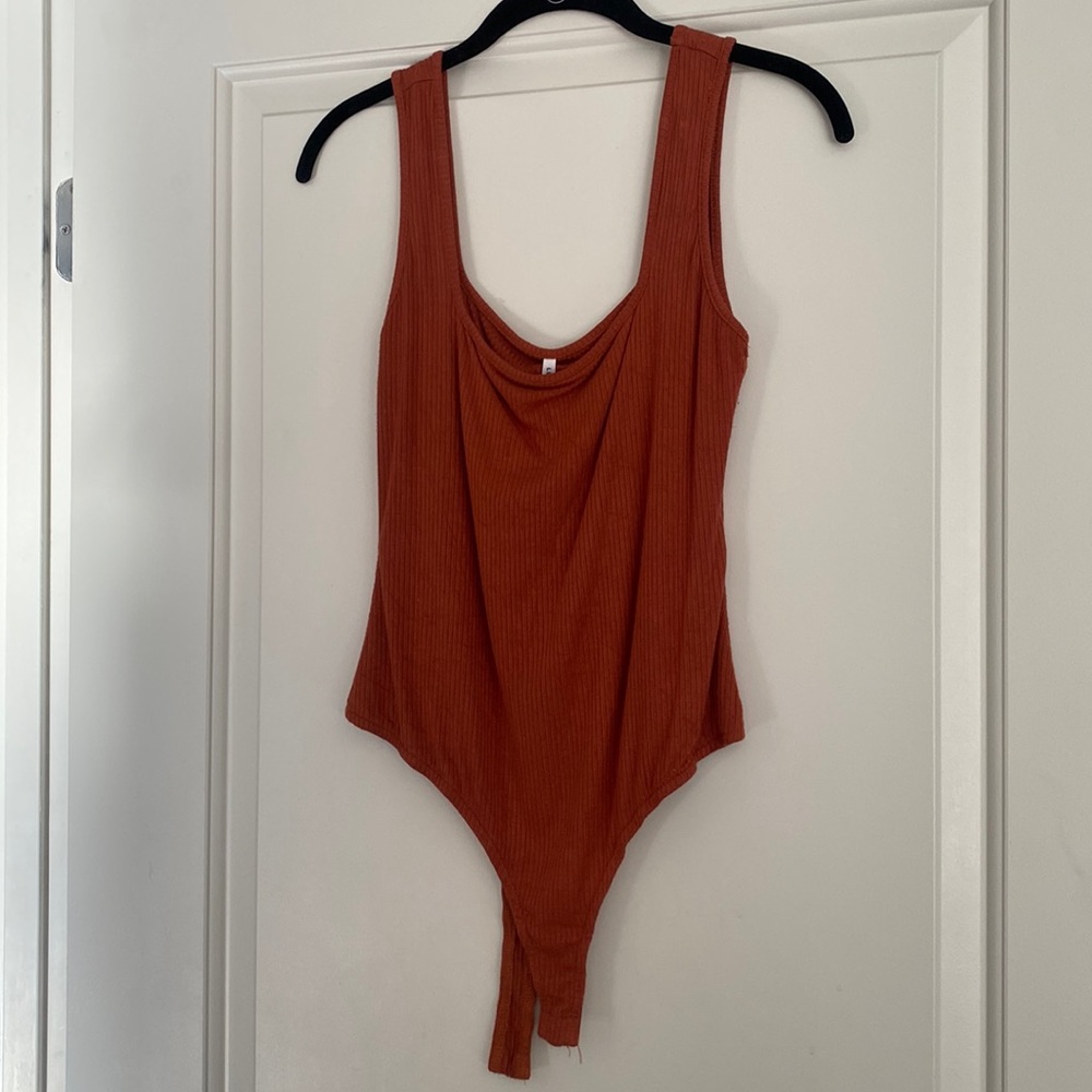 Lulu’s Basic Orange Bodysuit